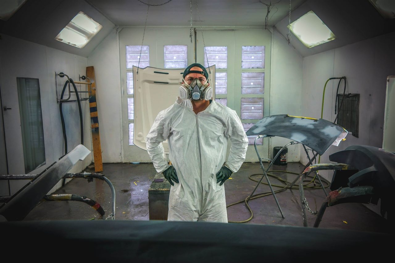 Inside our auto body shop